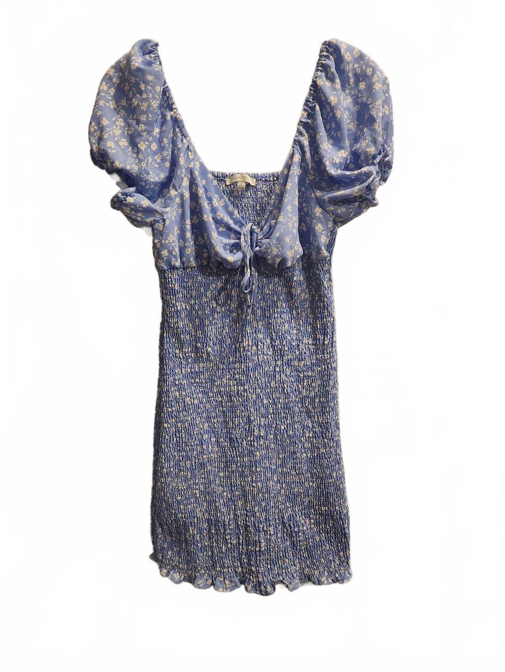 Love Tree Blue Floral Midi Dress. Women's Size Large. 36 inches long.